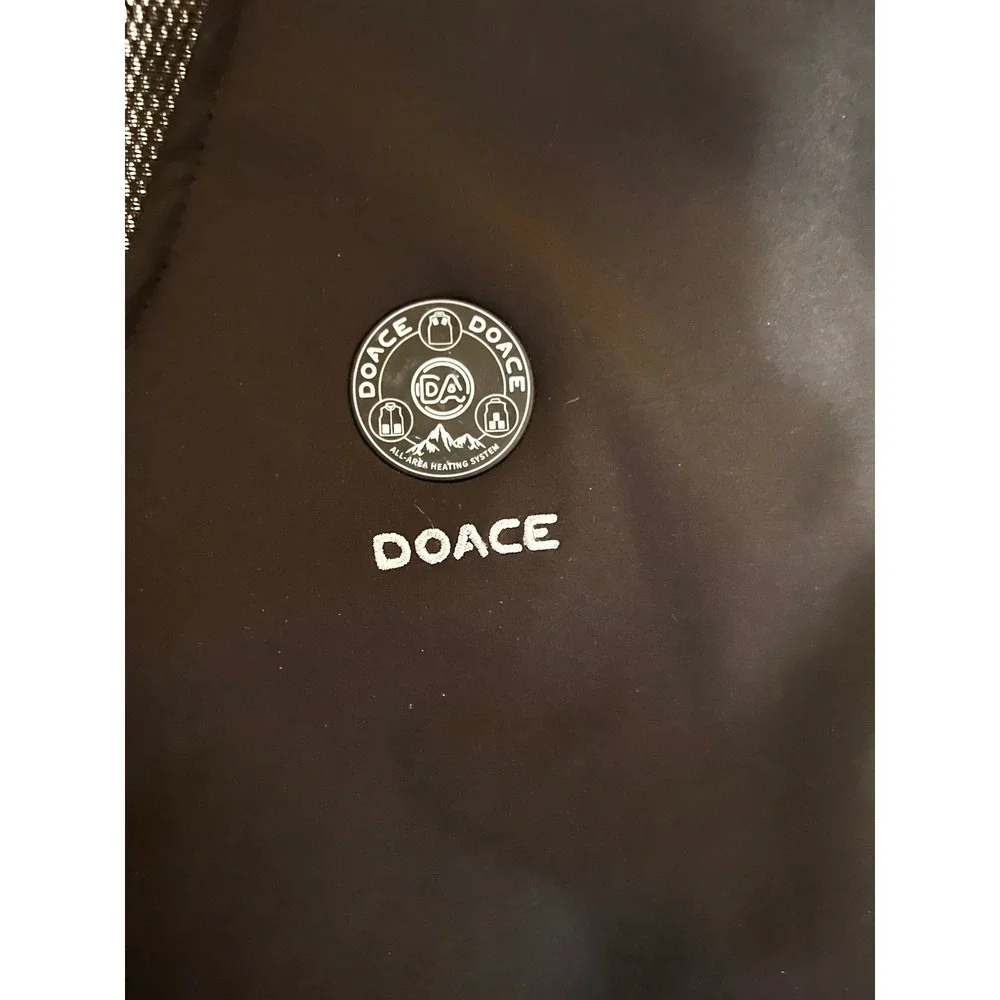 NWOT DOACE Black All-Area Heated Vest USB Powered Size 3XL Full Zip Mesh Lining